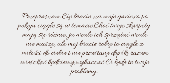 Szara kartka z przeprosinami